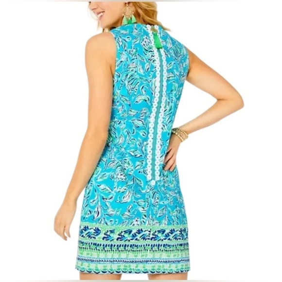 LN Lilly Pulitzer Mila Turquoise Oasis Outta Zebra Print Shift Dress - SZ 2 - Picture 3 of 12
